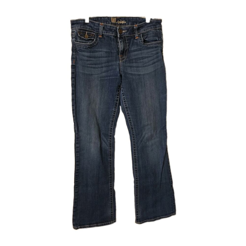 Kut from the Cloth Women's Jeans Size 10 Bootcut Mid Rise Flare Blue Pocket Flap